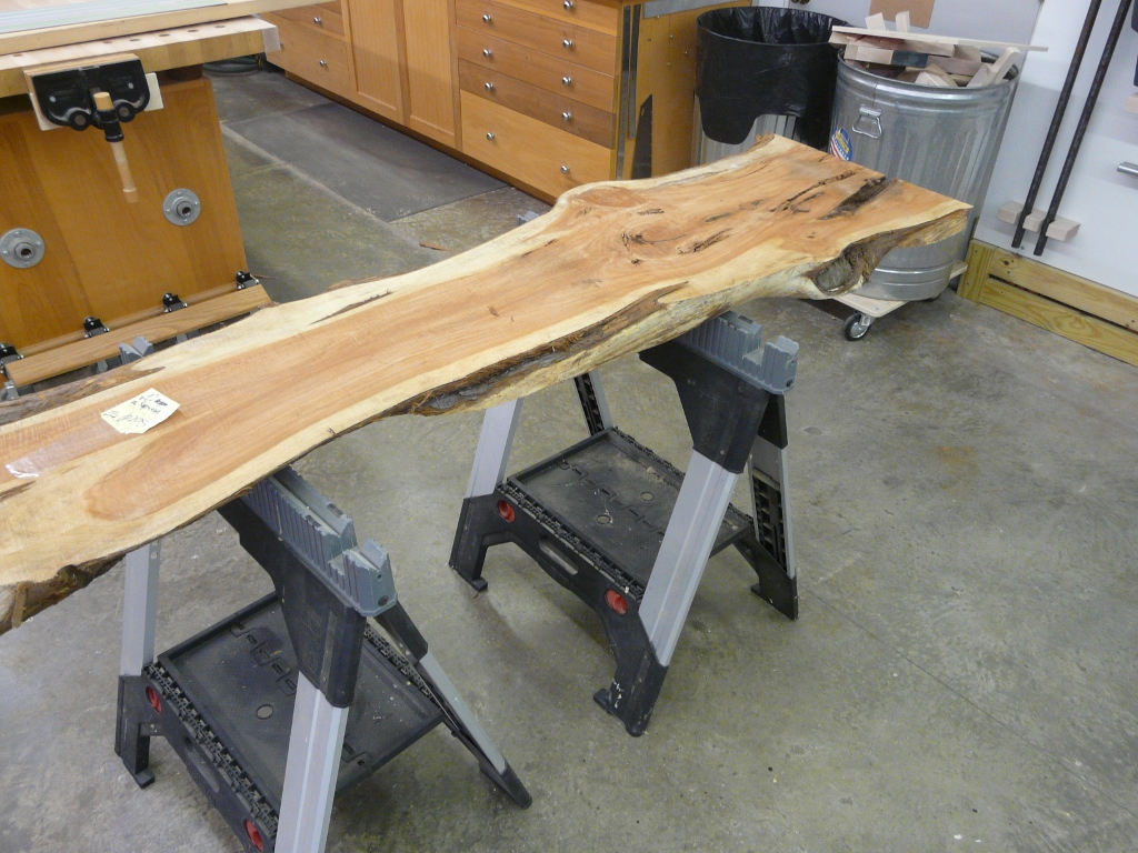 I was ask to make a vanity from this slab of eastern cedar.