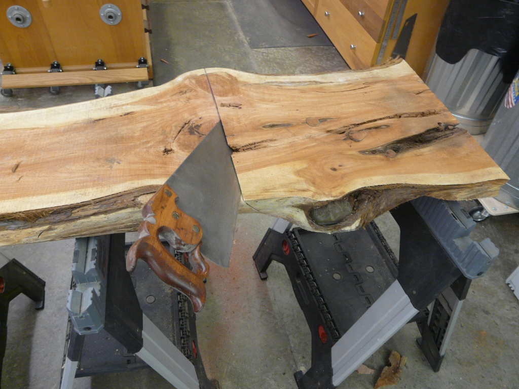 The slab is to thick for the track saw on a 45 so I had to pull out Old Henry.