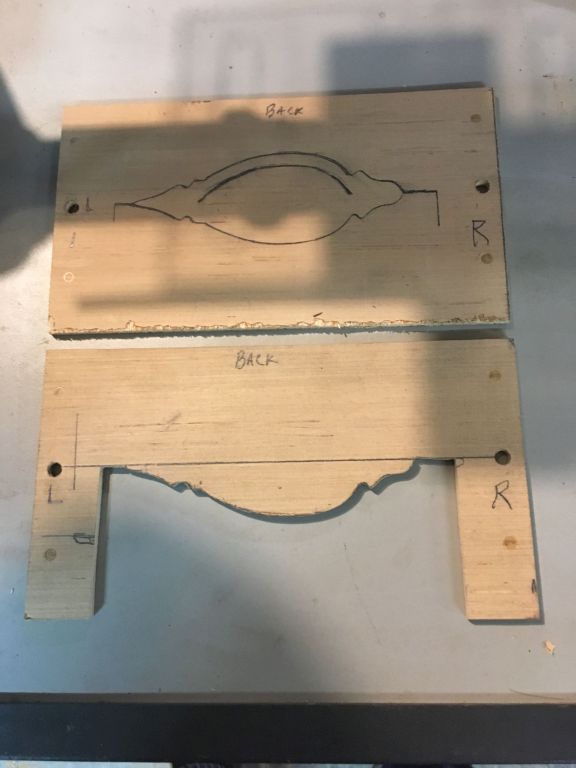 The bottom template was used to turn the outside of the ornaments.