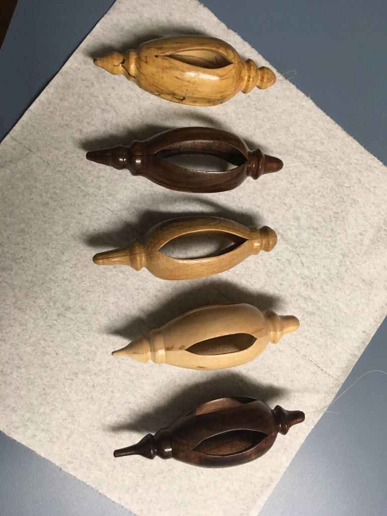 The first two were hand turned to get a template I liked. The last one I turned yesterday and is like the 12 sent.