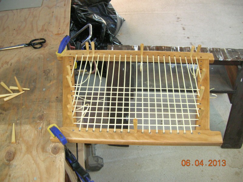 Canoe Build 2013 caning seat 01 (Custom).JPG