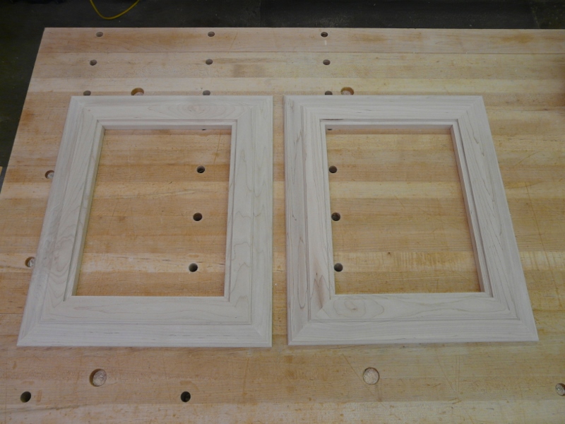 These are a couple of tops for some bed side tables that I built for a client.  They will be distress, painted and have antique mirror in the center.