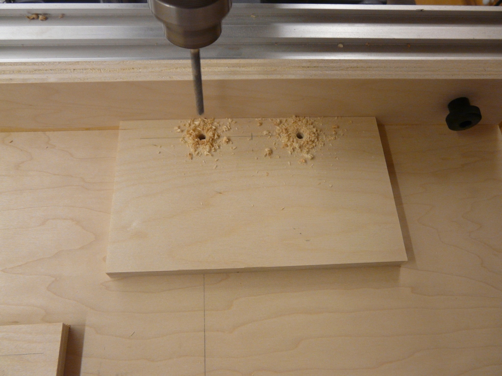 Now to the Shopsmith outfitted with the brad point bit.