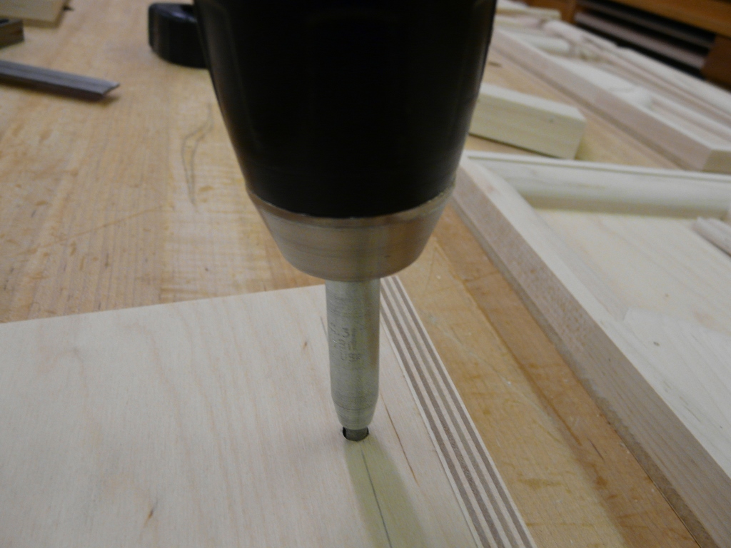Now drill through the ¼” hole with the Vix bit in a hand drill.