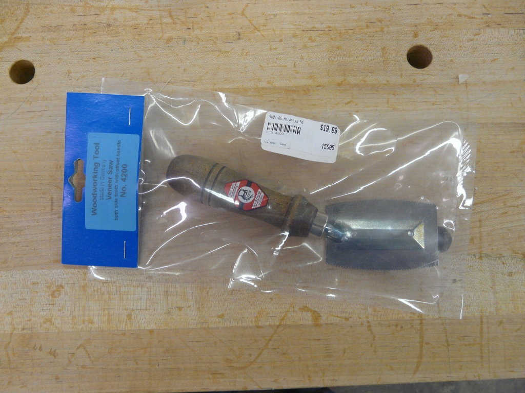 On the plus side I picked up a new veneer saw at Woodcraft today.  Just have to tune it up.