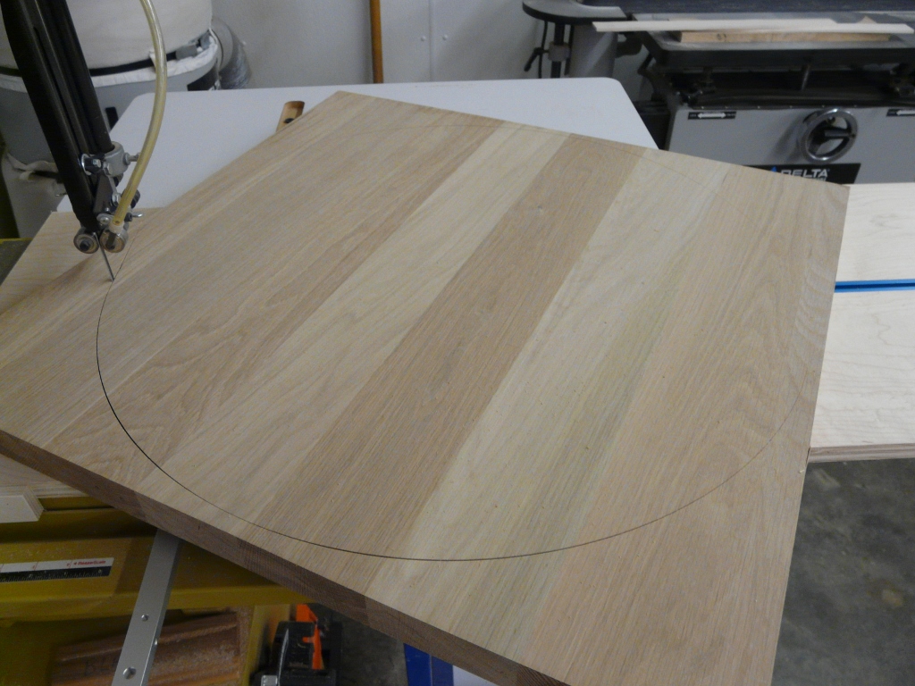 Now just slowly rotate the work piece into the blade.