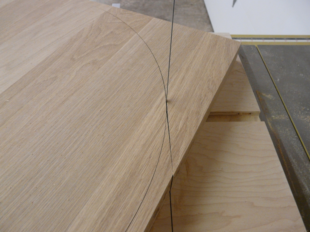 This is the view from the back side when the cut is completed.