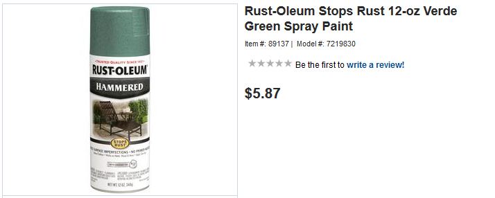 Rustoleum hammered green paint store