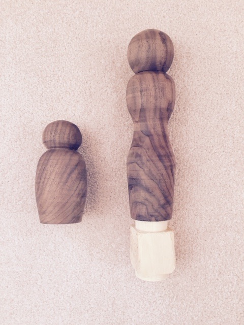 Also from Nick's class, salt shaker and pepper mill (still on a jam chuck).