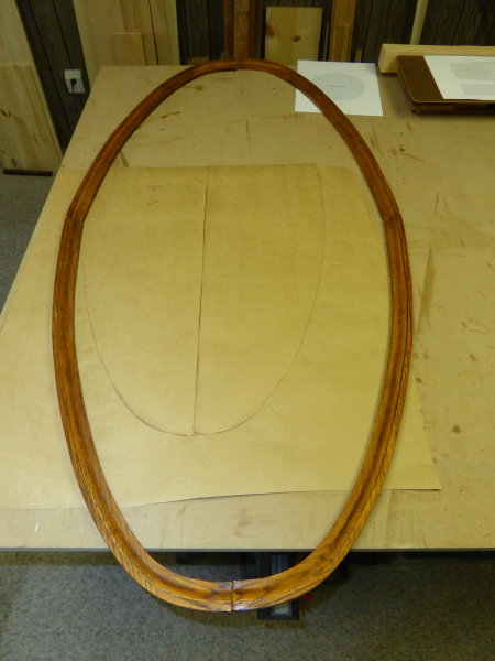 I think you can see the template on the bench under the finished pieces.