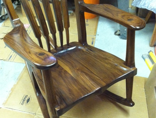 Closer look at arms and seat
