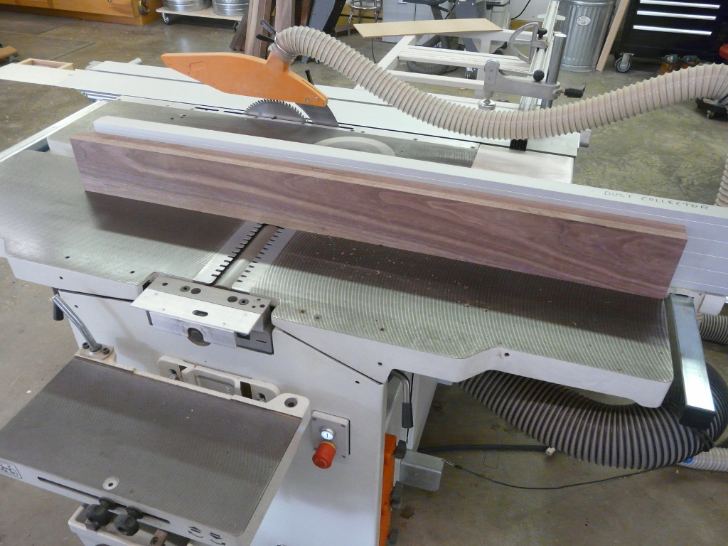 Next I will joint one edge by running the freshly jointed face side against the fence.