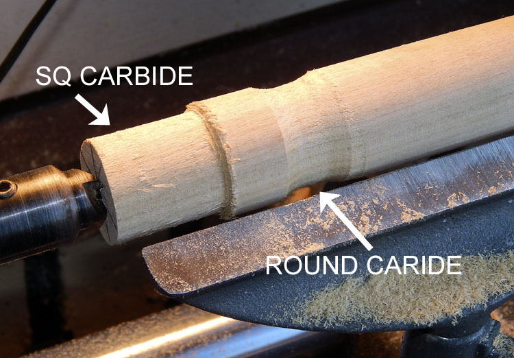 the poplar dowel with results of round carbide