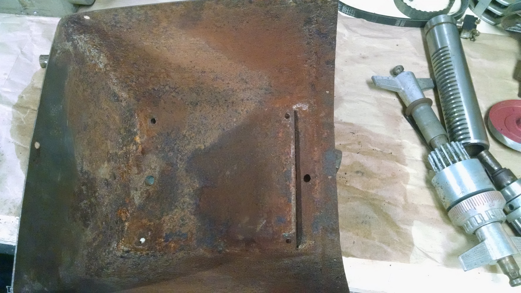 Rusted motor pan for reference