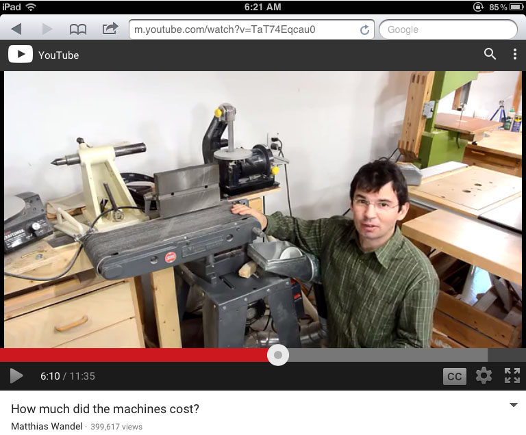 screenshot from Youtube