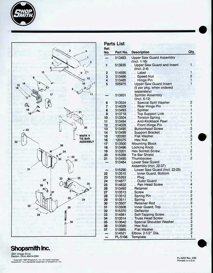Instruction parts breakdown that came with this UPDATE