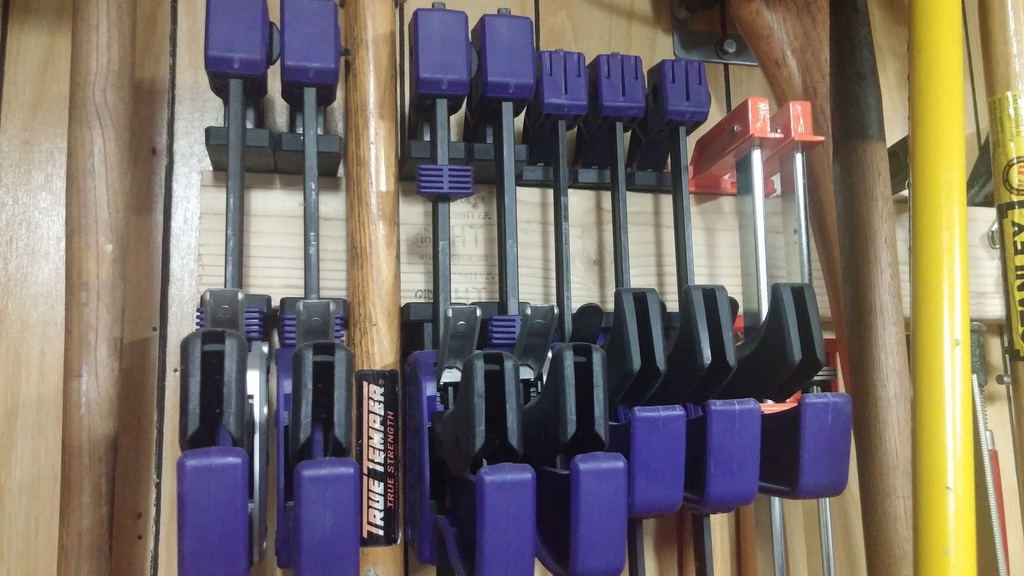 Some larger clamps on a 2x4.