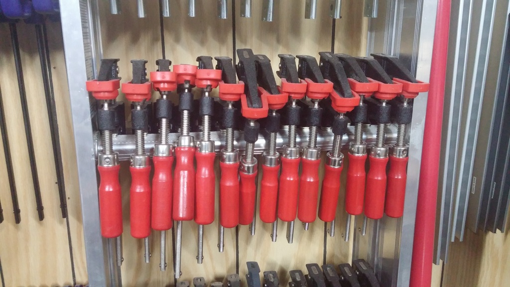 Clamps on a ladder.
