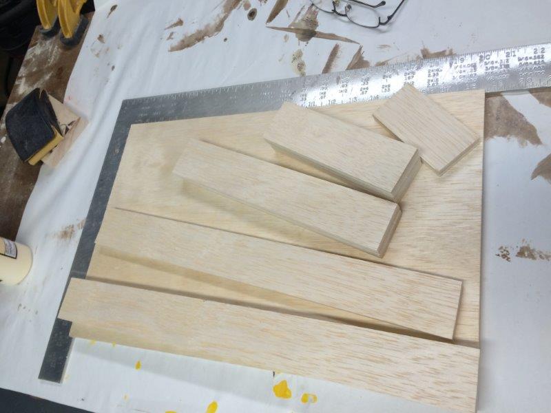 'kit' for first tray ready for assembly.