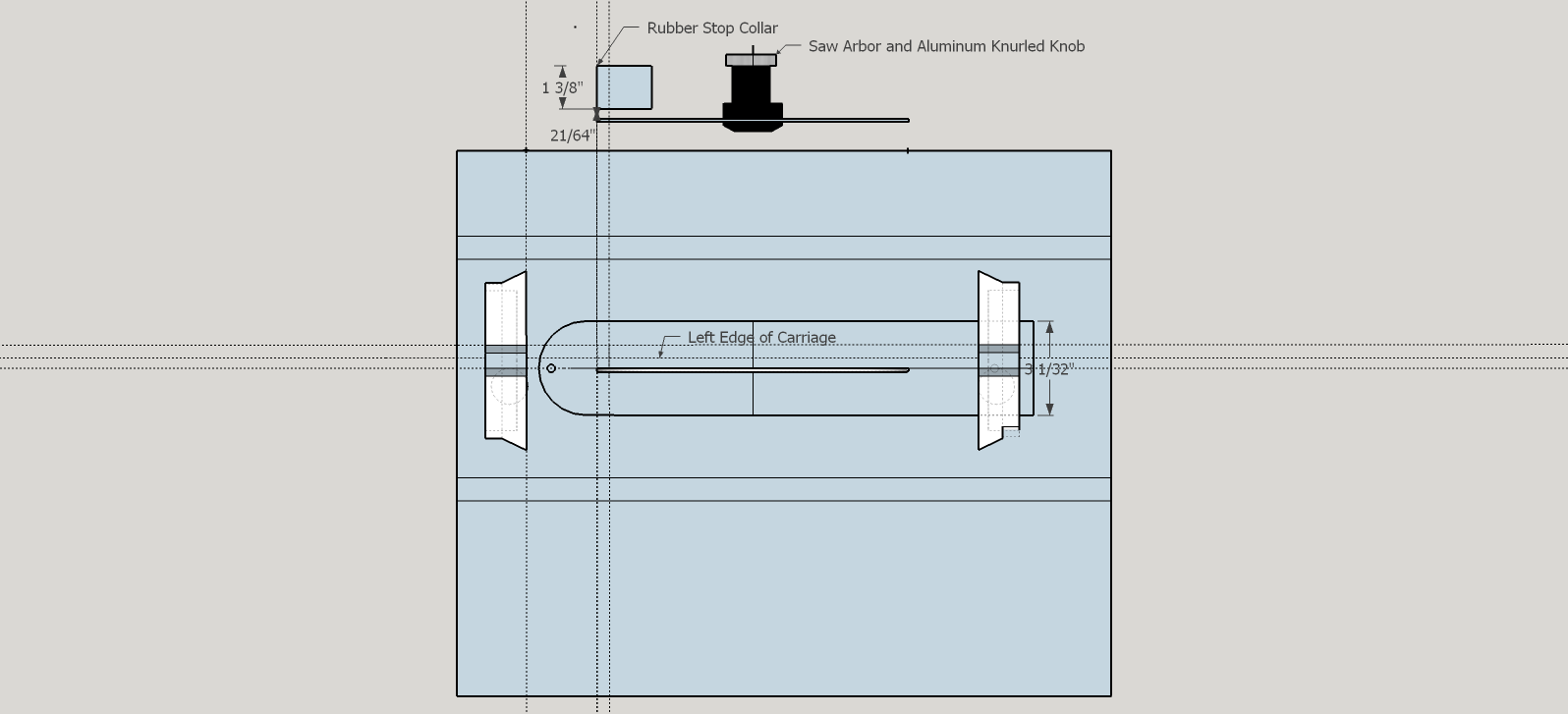 520, 555539, SN112291 Saw Blade and Arbor with Carriage and Trunnions.png