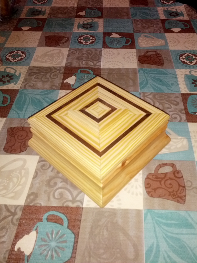 Pine and walnut box