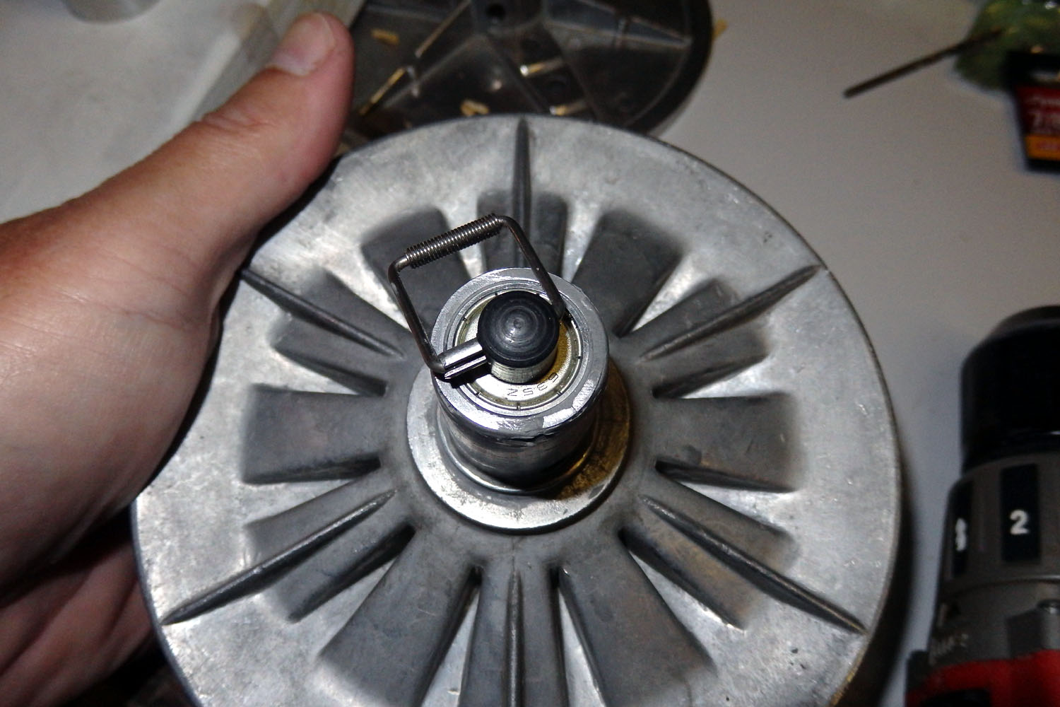 bearing placed in snout, not much JBWeld squeeze out