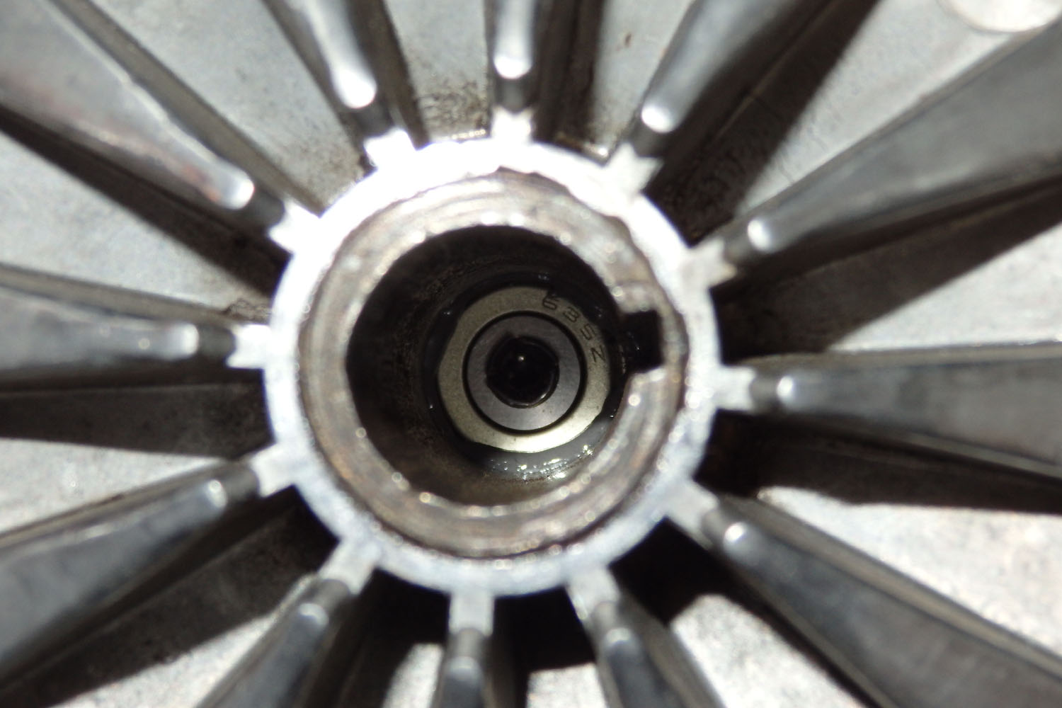 not too much squeeze out on back side of bearing. Now leave it alone for 24 hours.