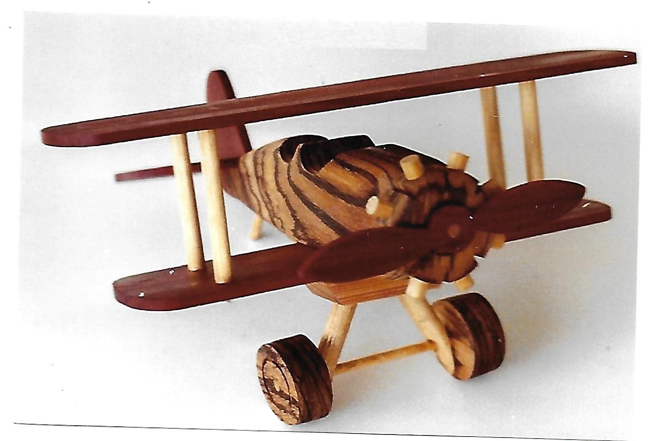 Zebra wood and padouk bi-plane