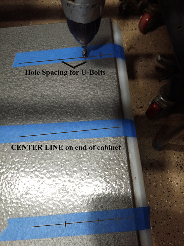 I used tape to lay out holes for U-Bolt
