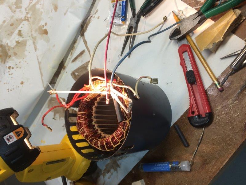 Rewiring the motor - Thanks to Bill Mayo and JoshH