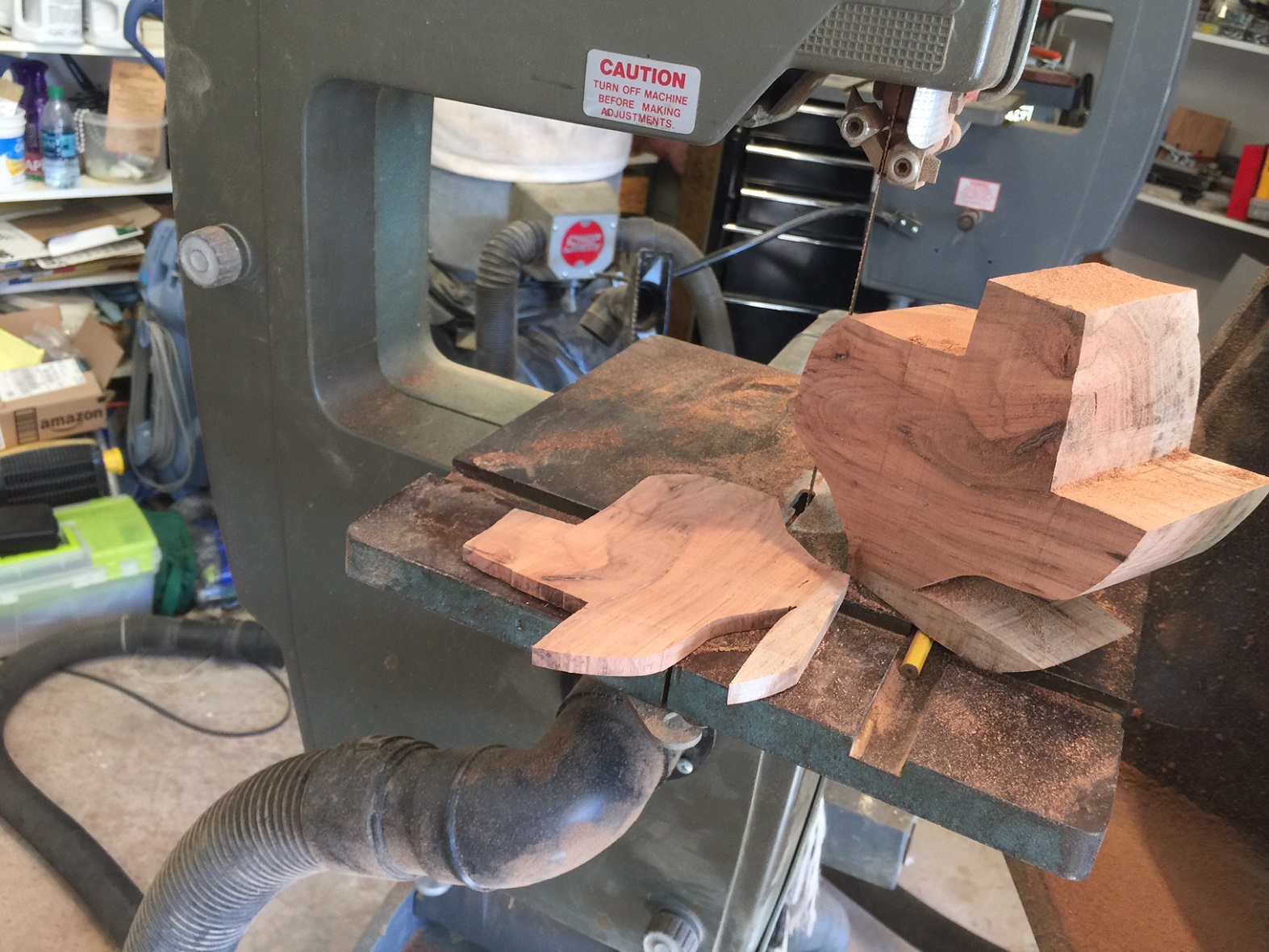 Cut off a slice from the back side of the block.