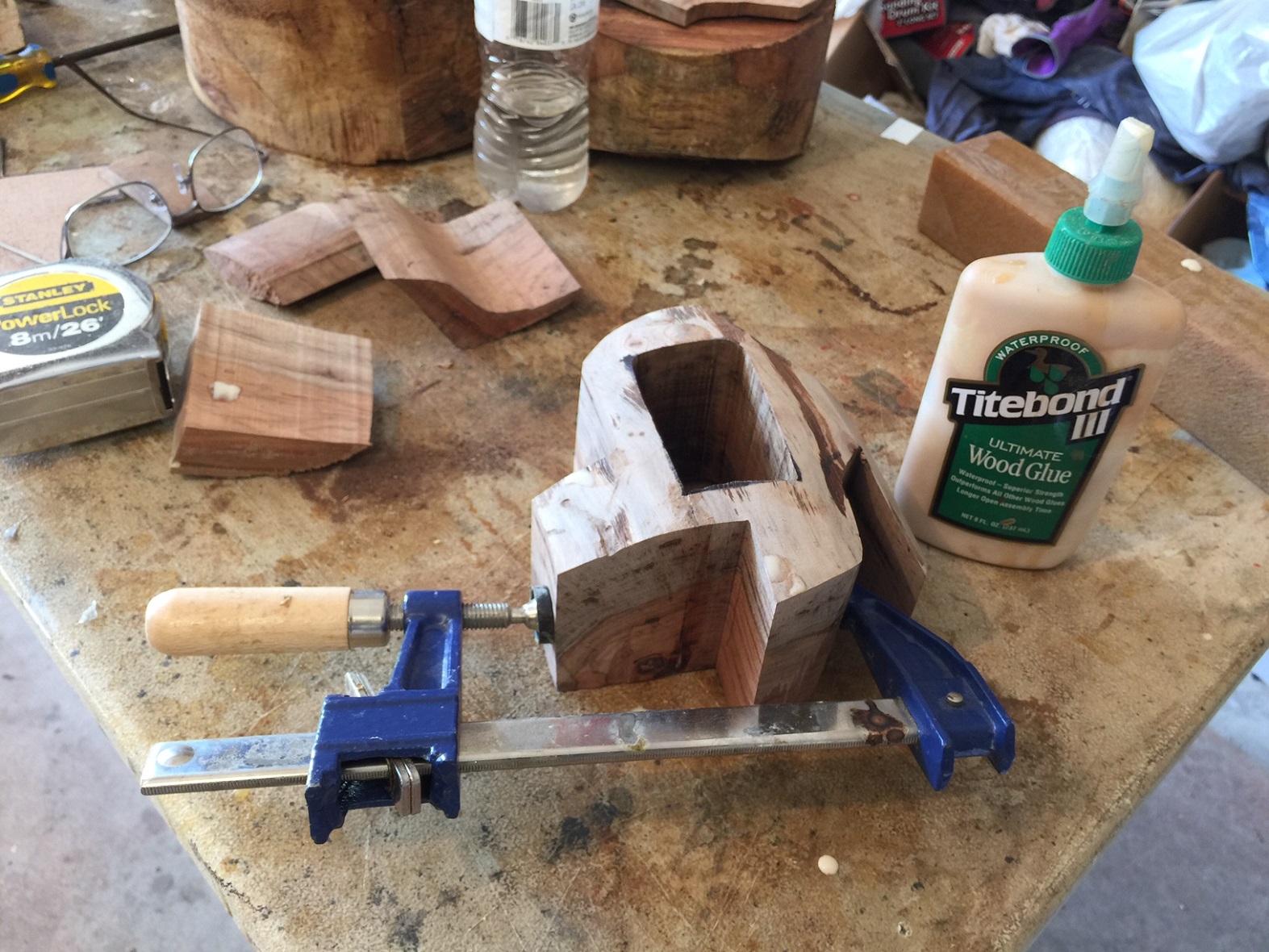Now glue the entry slot you created to cut out the drawer.