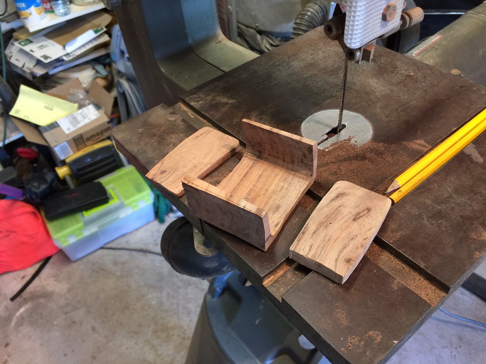 Now you will glue the front and back slices back onto the drawer.