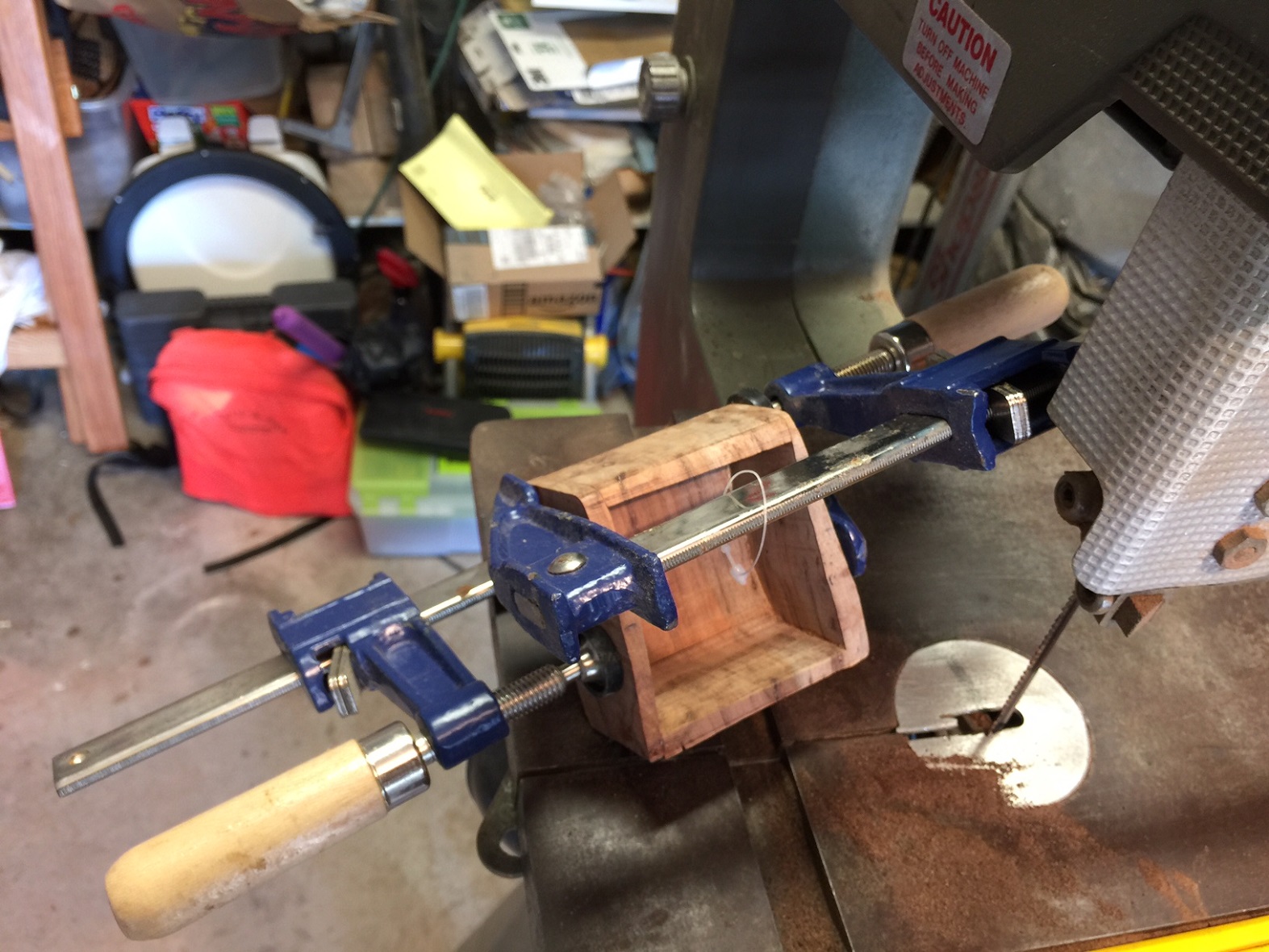 Glue and clamp the drawer front and back.