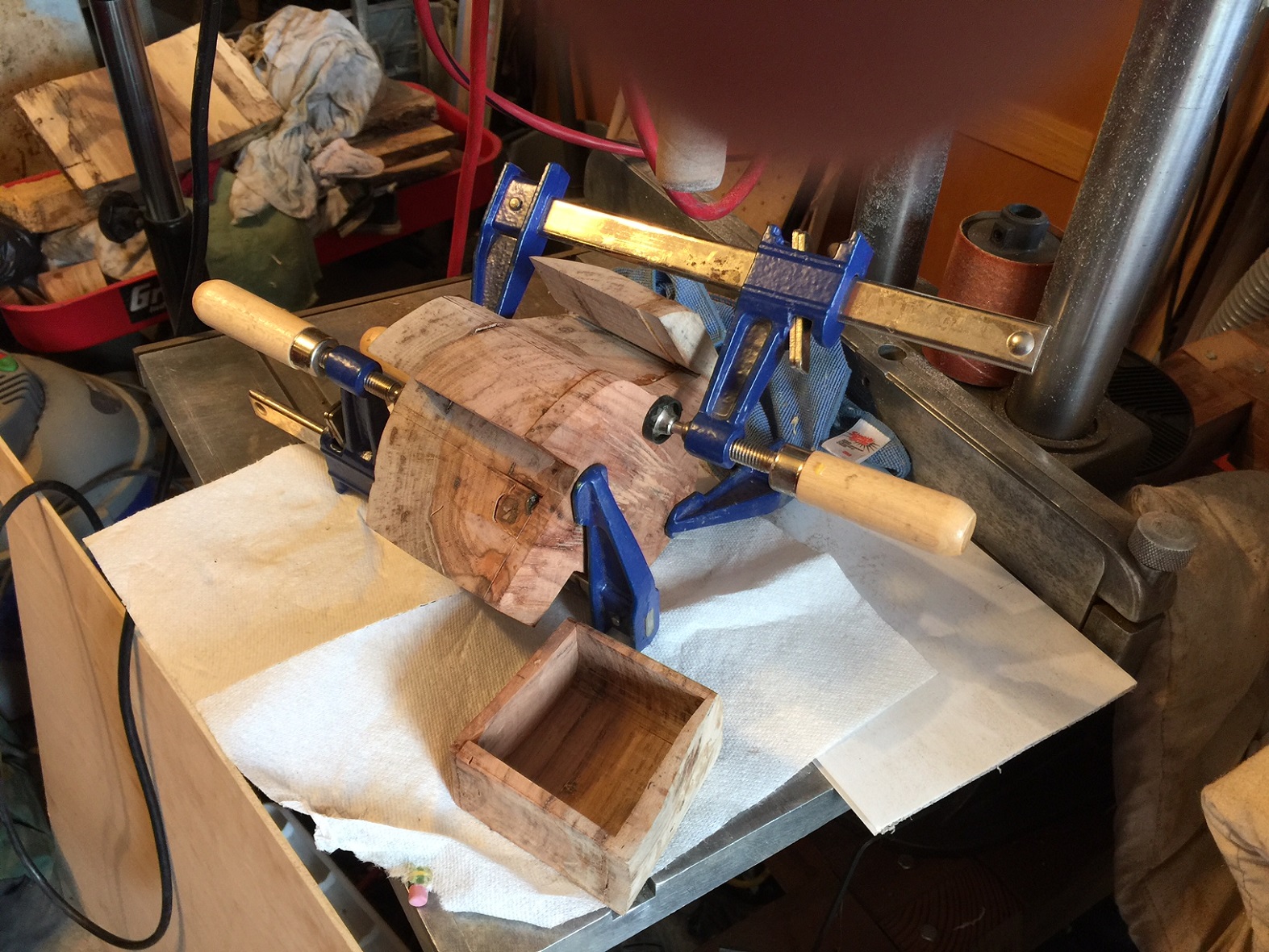 Glue back slice from original block.