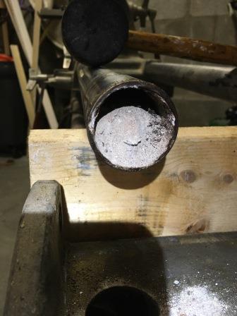 Corrosion in the tube.