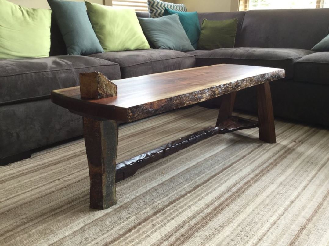 Unique walnut coffee table.JPG