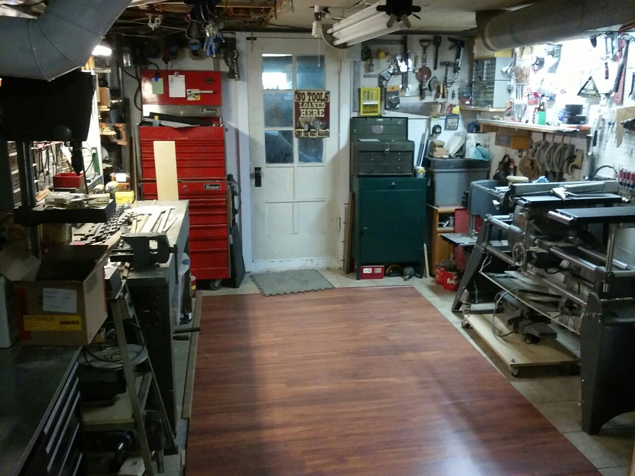 Shop with cabinet painted.