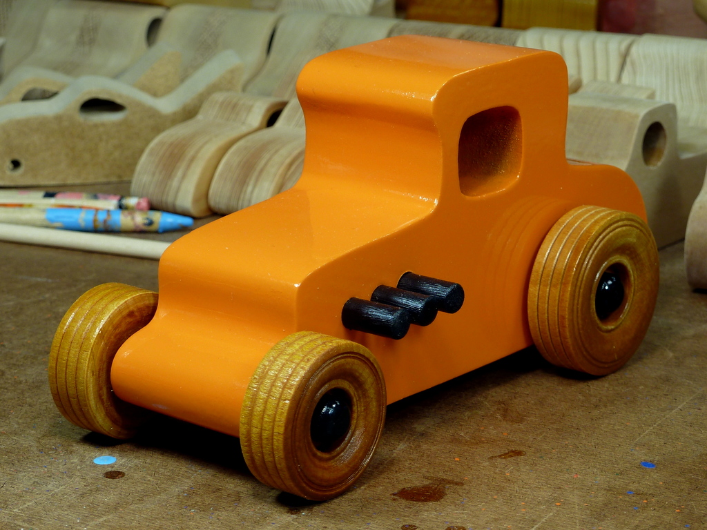 20170522-190408 Wooden Toy Car - Hot Rod Freaky Ford - 27 T Coupe - MDF - Orange - Amber Shellac - Black.resized.jpg