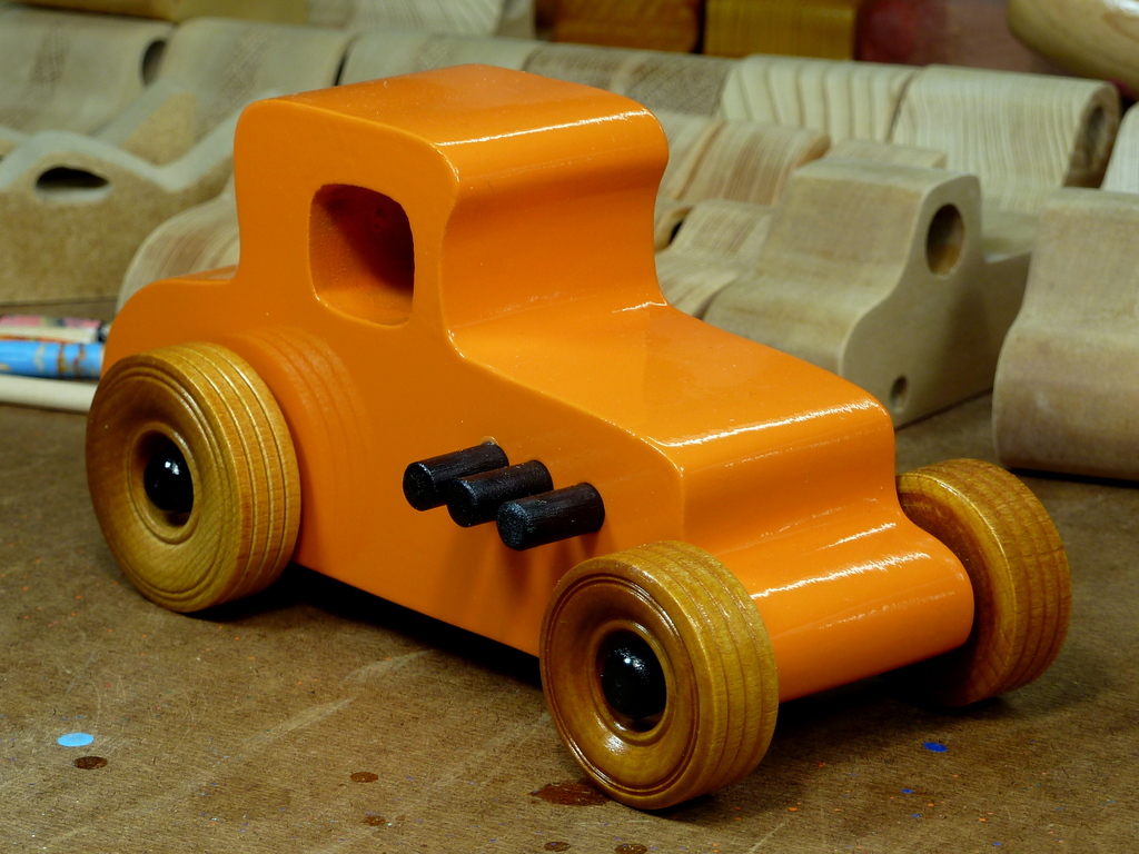 20170522-190436 Wooden Toy Car - Hot Rod Freaky Ford - 27 T Coupe - MDF - Orange - Amber Shellac - Black.resized.jpg