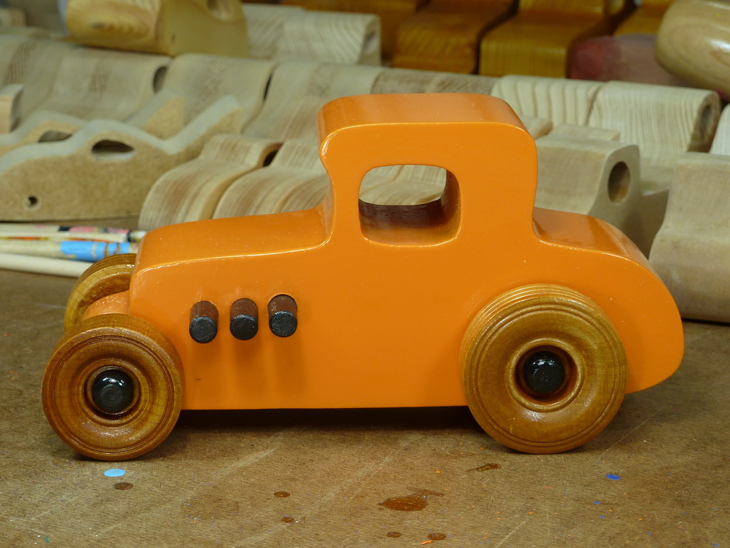 20170522-190546 Wooden Toy Car - Hot Rod Freaky Ford - 27 T Coupe - MDF - Orange - Amber Shellac - Black.resized.jpg