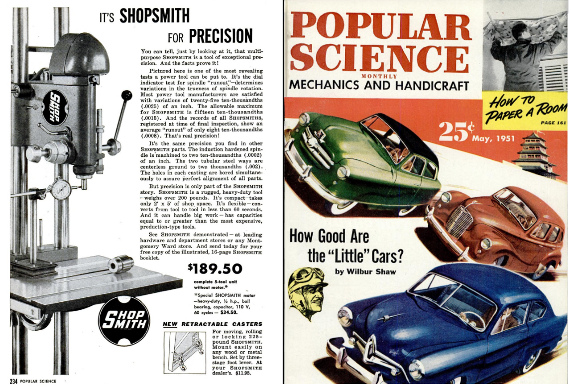 Page 234 Ad Shopsmith in May 1951 Popular Science.png