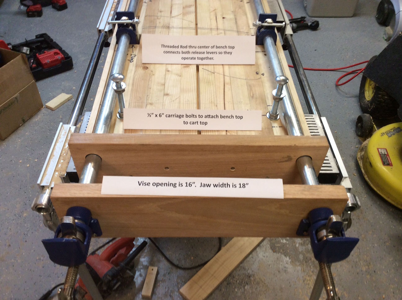 underneath of bench top