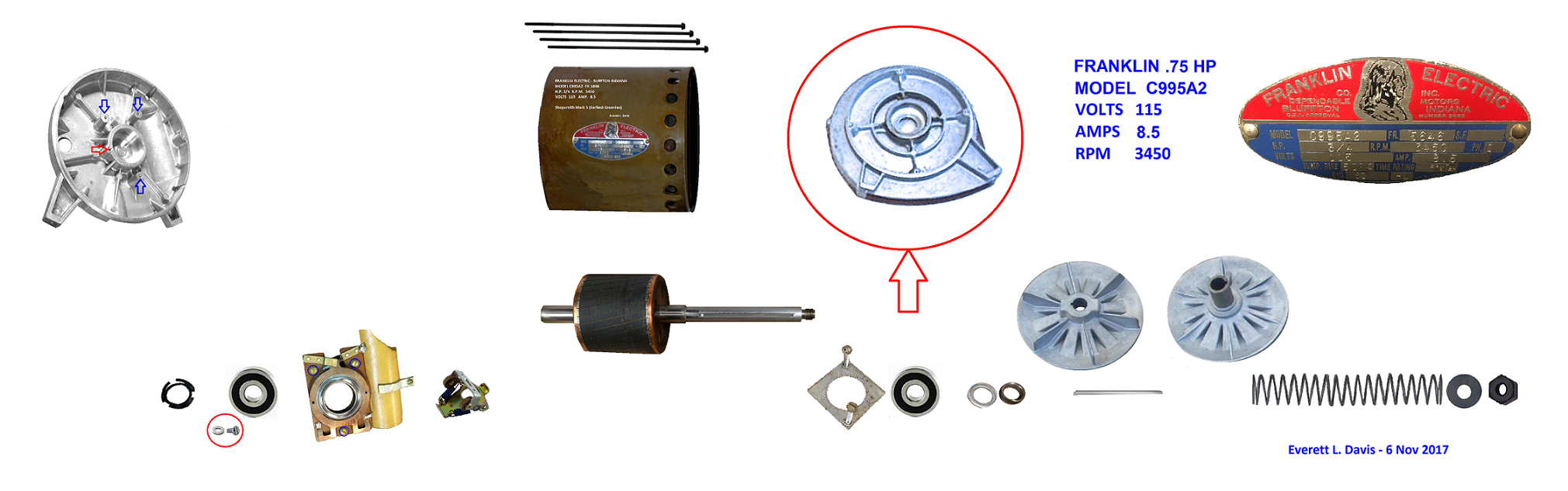 Franklin .75 HP Motor Disassembled Missing Front End Bell.png