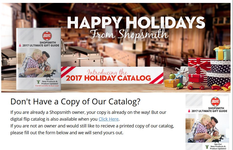 Shopsmith Holiday 2017 Catalog Shopsmith Forums