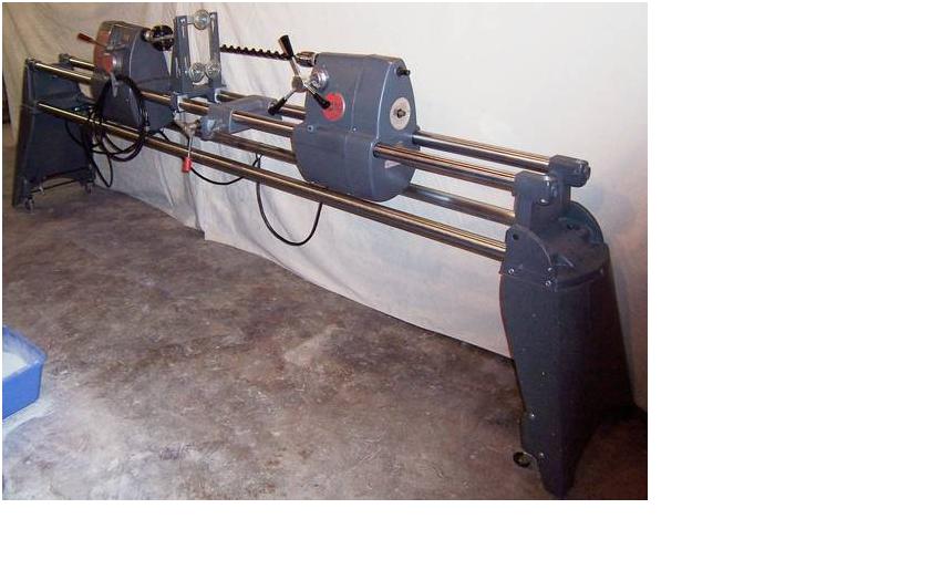 2 machines connected together- originally used to core wooden baseball bats- until Sosa got busted.