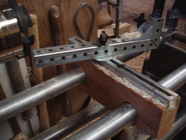 view showing mounted T-tool-rest