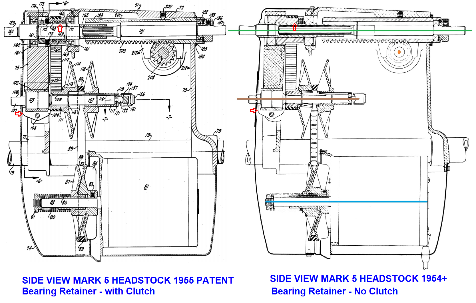 1954 Side View compared to 1955 Side View filed with Patent.png