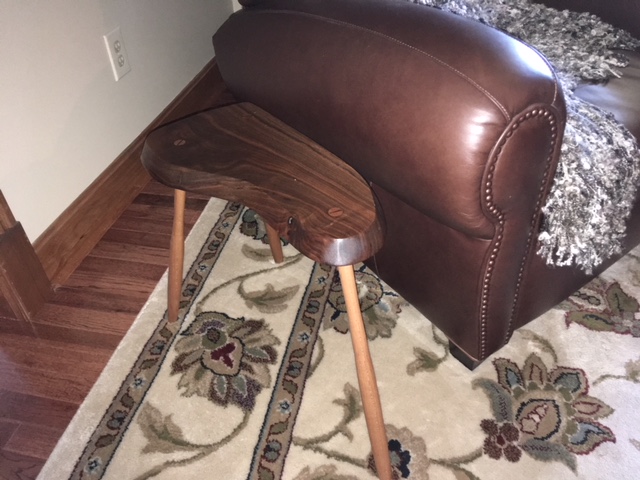 Esherick side Table.  Walnut with Cherry legs