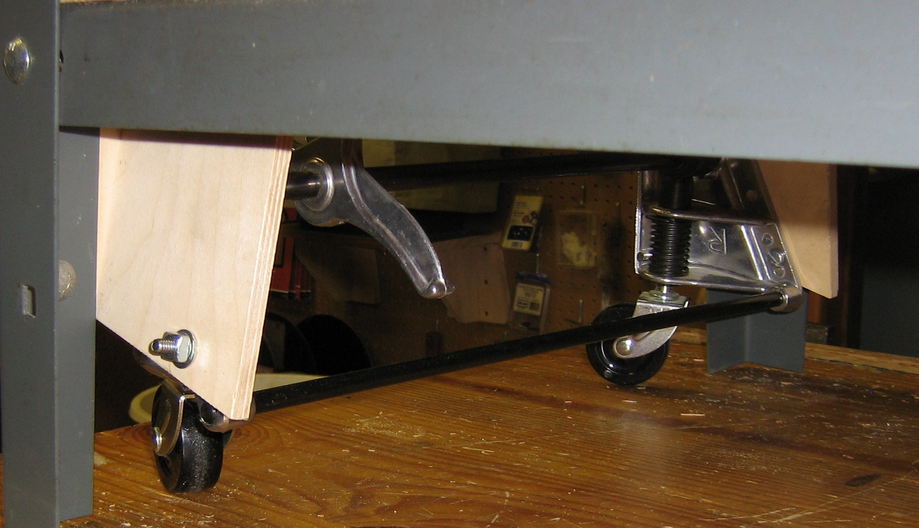 Casters viewed from inside bottom.